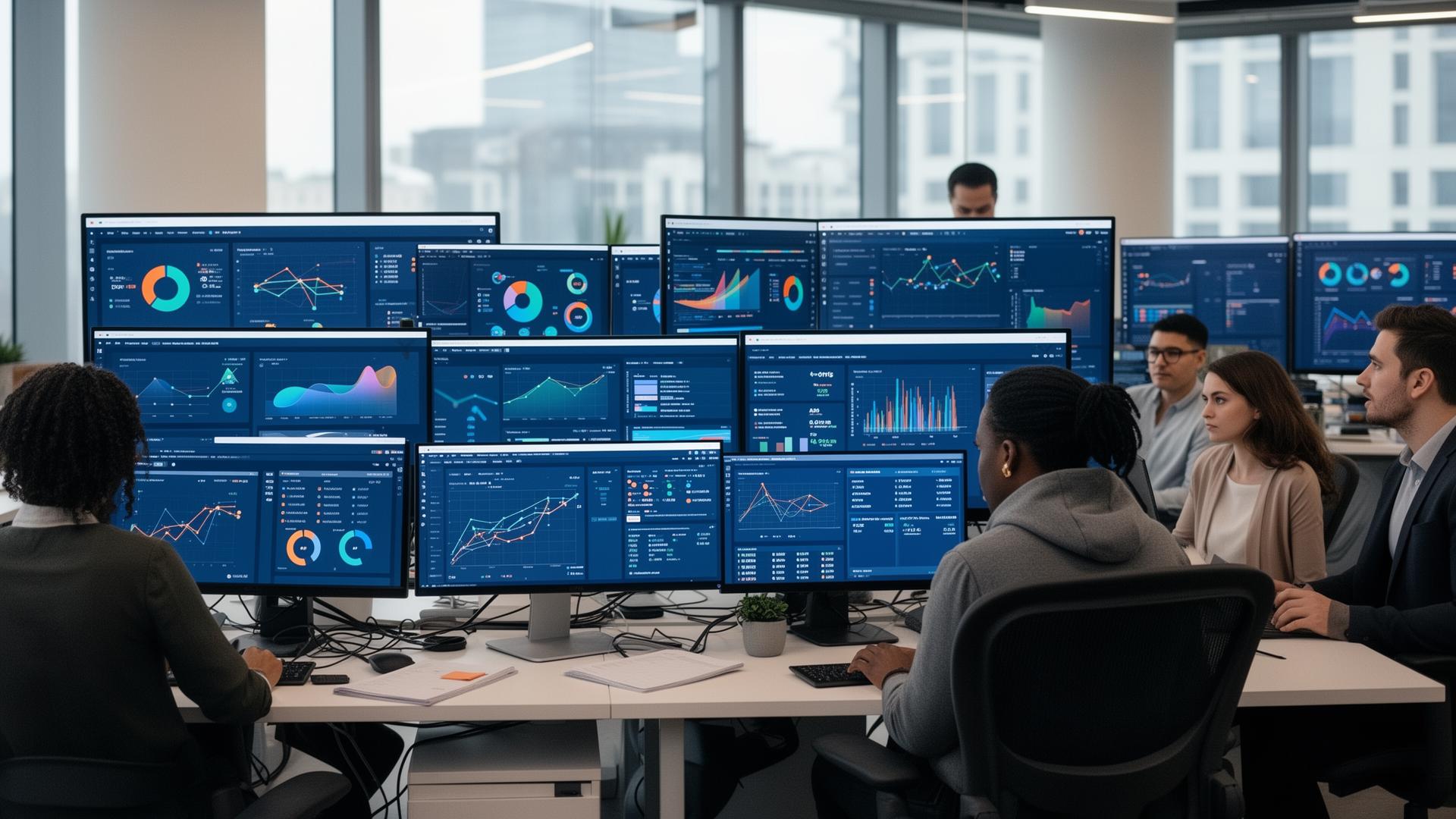 Data Team reviewing energy analytics