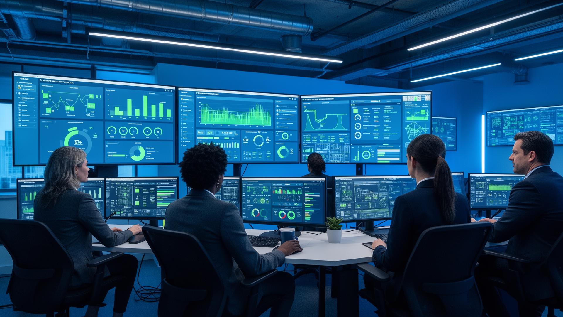 Operations Team reviewing energy analytics