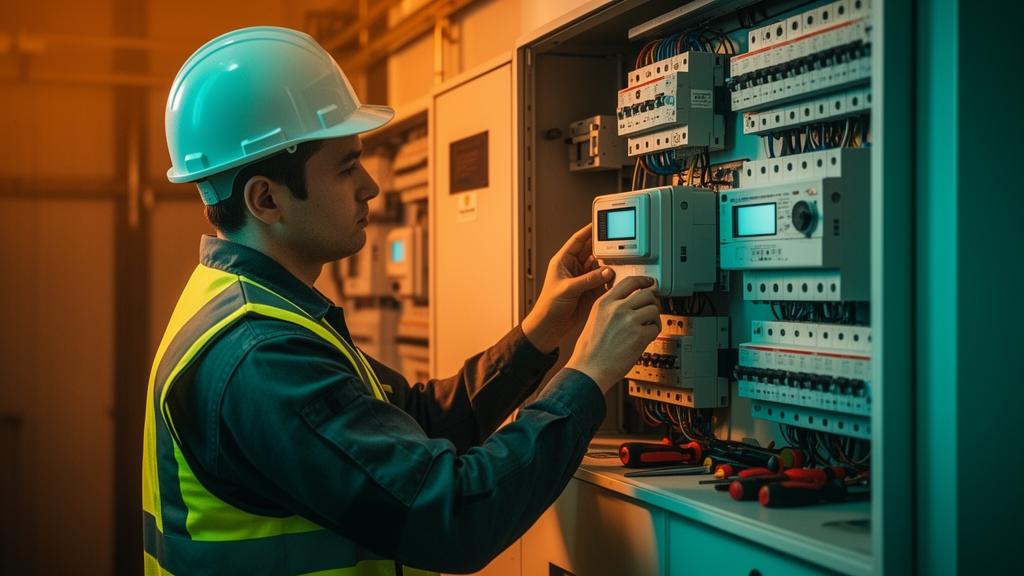 Effortless Installation - Technician installing smart meter